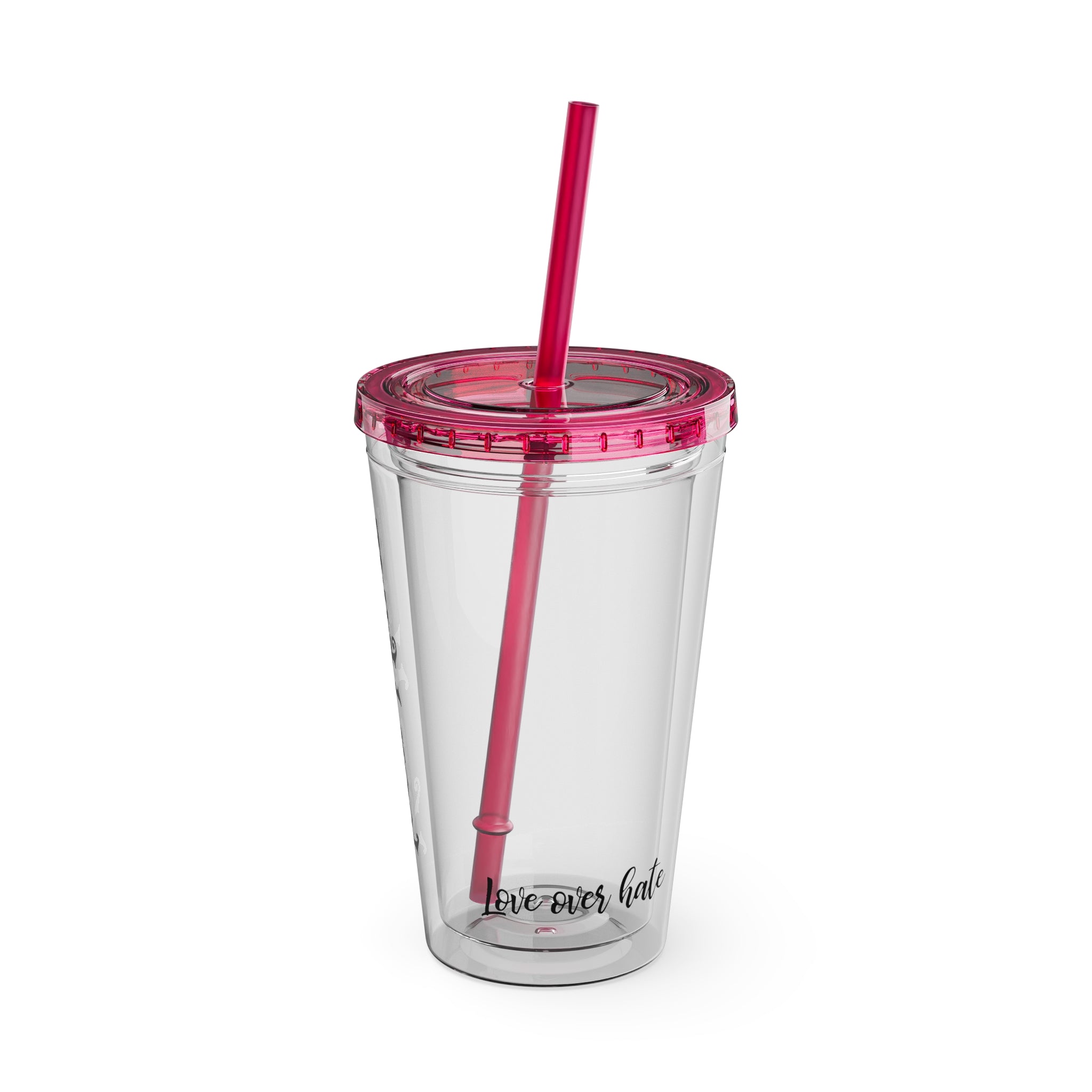 Personalized Sunsplash 16oz Clear Tumbler with Straw – Perfect for Any Drink