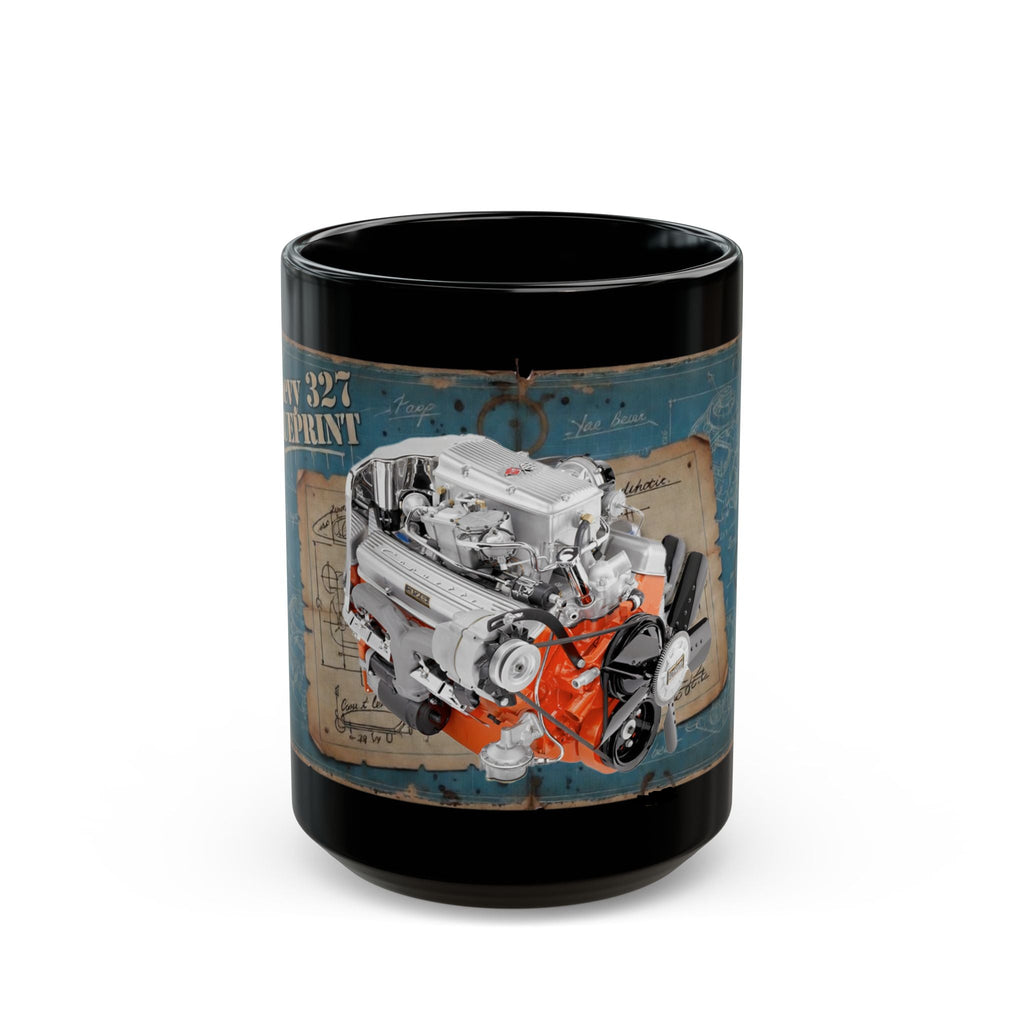Chevrolet 327 engine blueprint mug