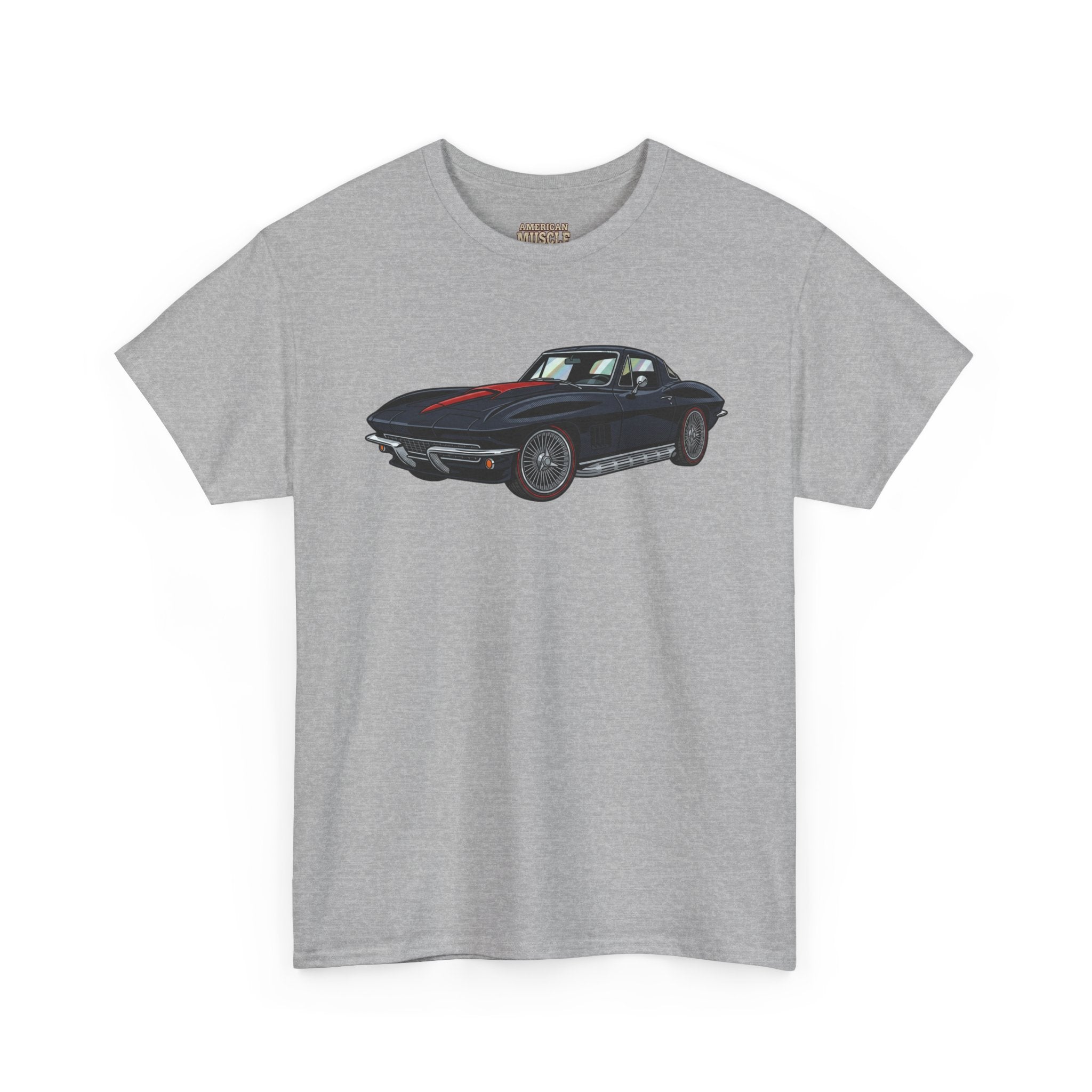 Classic Black Corvette Tee – Vintage Sports Car Graphic T-Shirt