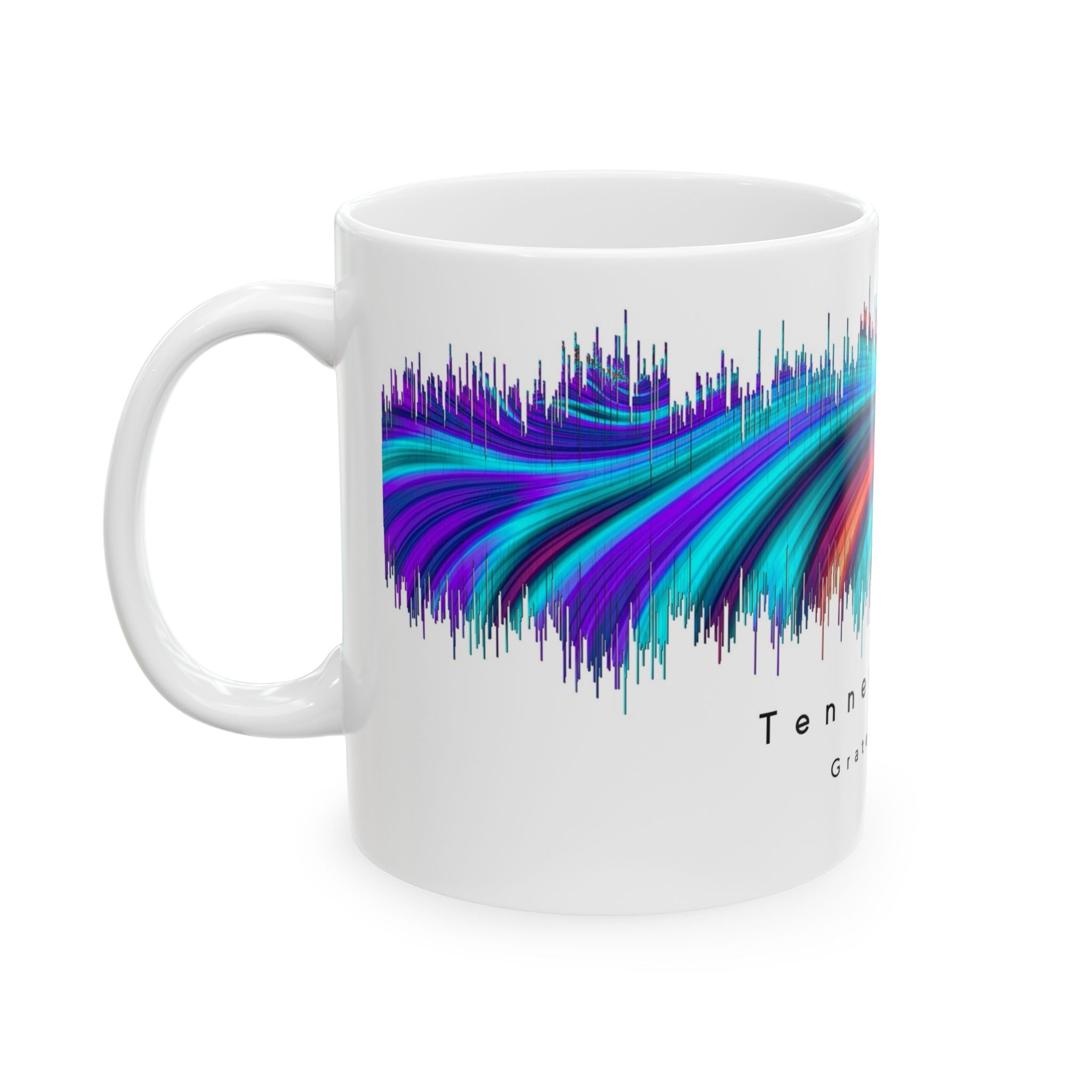 Colorful Soundwave Ceramic Mug - Grateful Dead Theme, Music Lover Gift, Coffee Cup, Unique Art Mugs, Festival Collection