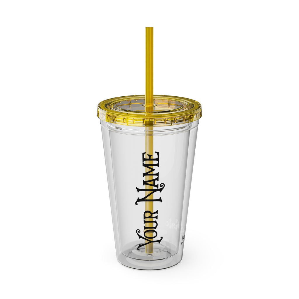 Personalized Sunsplash 16oz Clear Tumbler with Straw – Perfect for Any Drink