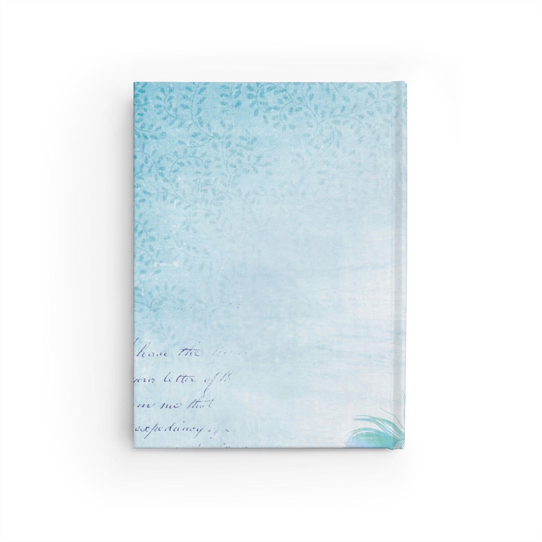 Notebook with watercolor design and text on a white background