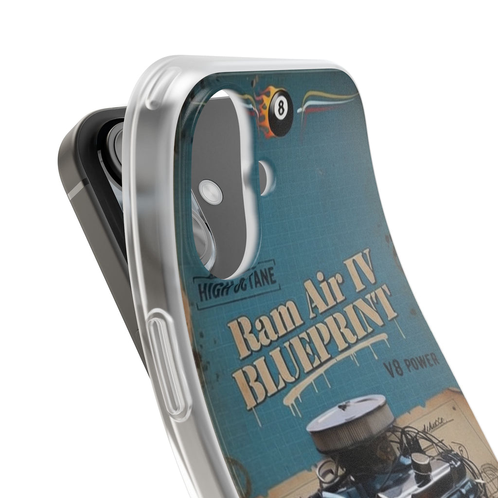 Pontiac Ram Air IV Blueprint Phone Case — Vintage V8 Engine Design