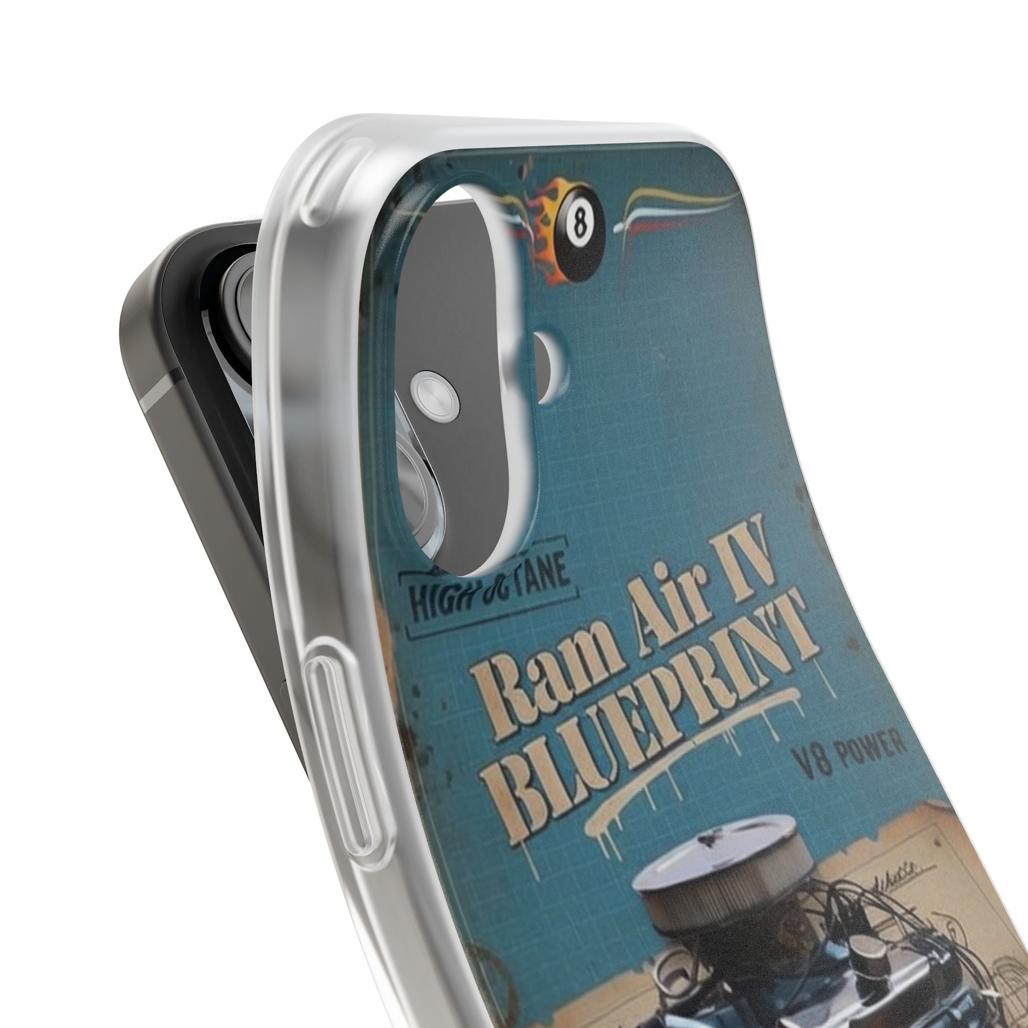 Pontiac Ram Air IV Blueprint Phone Case — Vintage V8 Engine Design