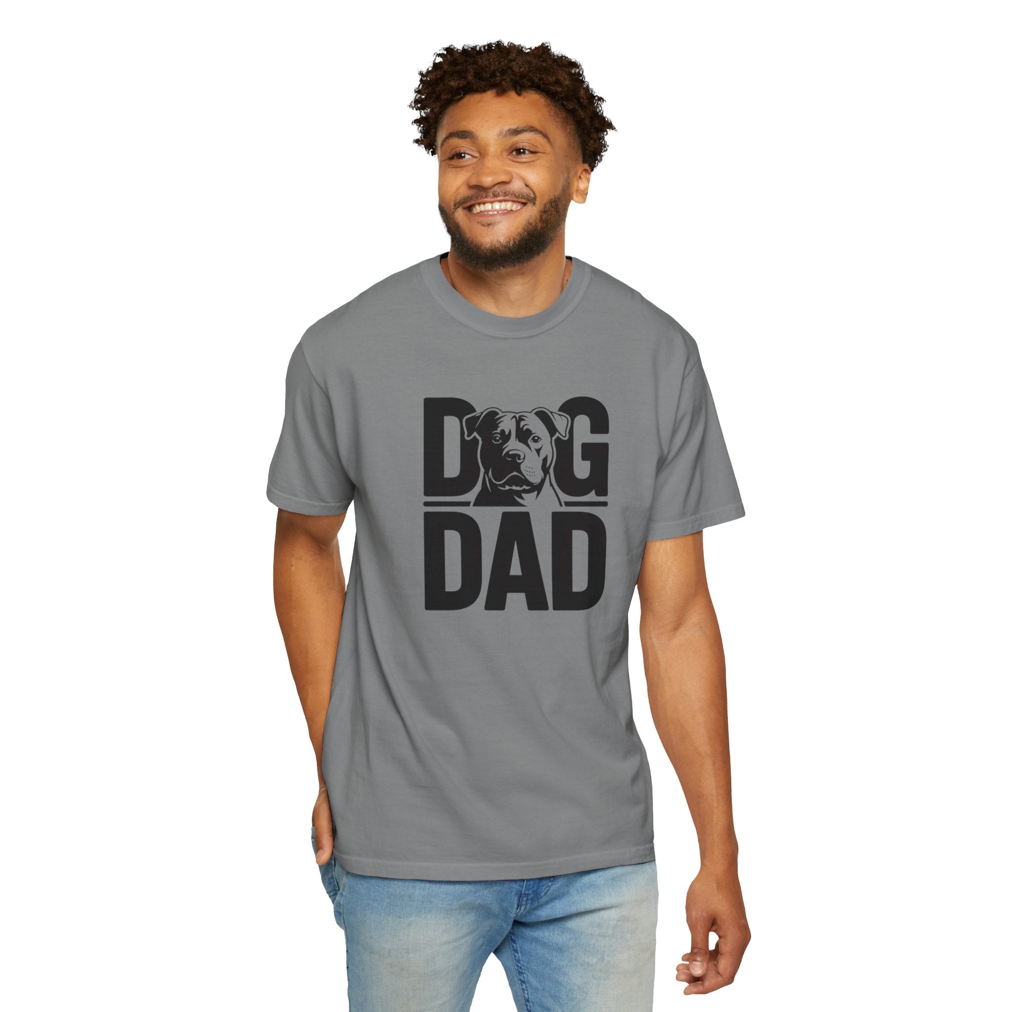 Dog Dad Pit Bull Terrier Lover T‑Shirt — Graphic Pet Dad Tee (Small Chest Print)