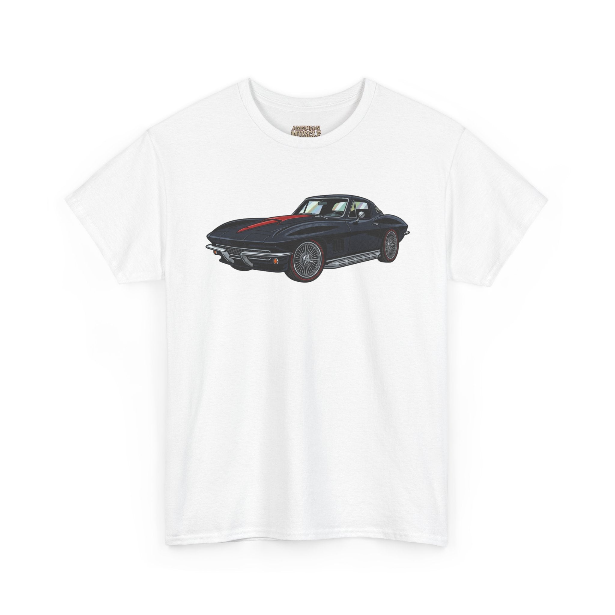 Classic Black Corvette Tee – Vintage Sports Car Graphic T-Shirt