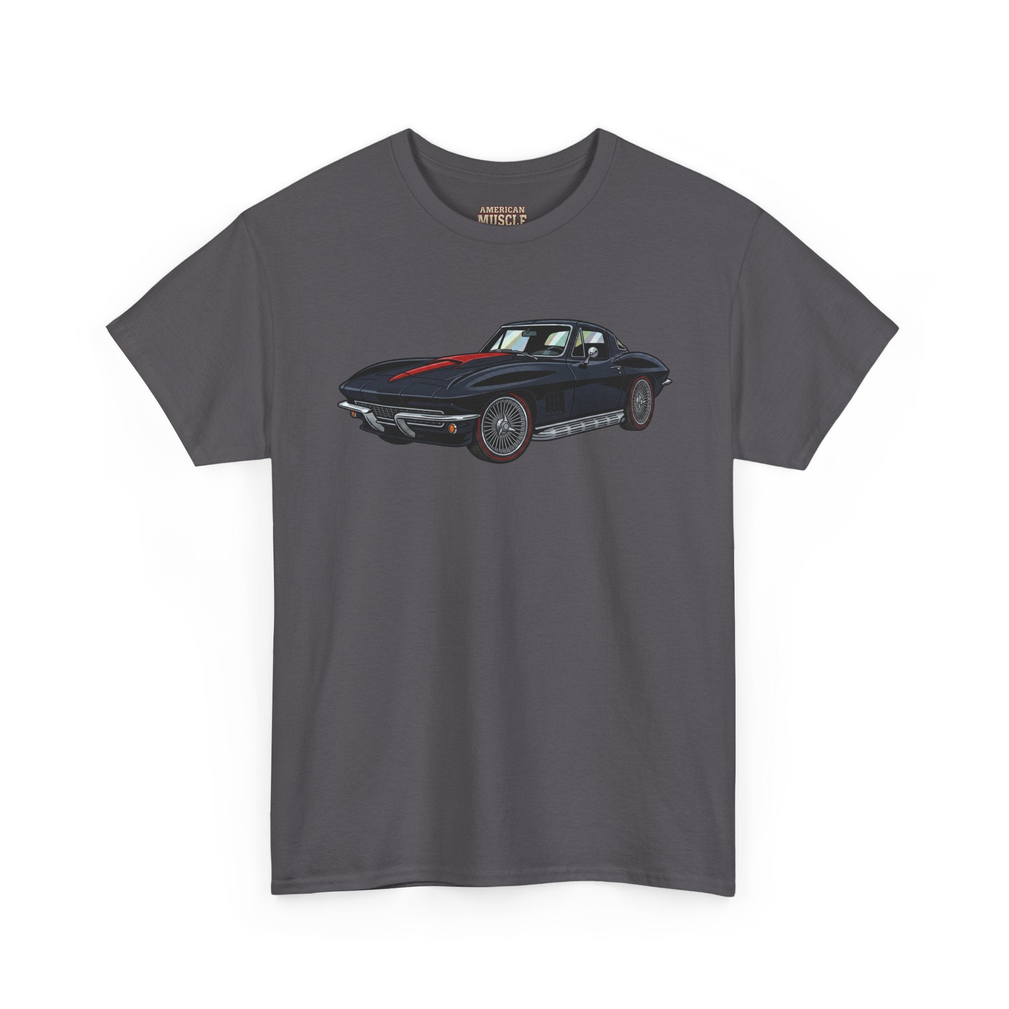 Classic Black Corvette Tee – Vintage Sports Car Graphic T-Shirt