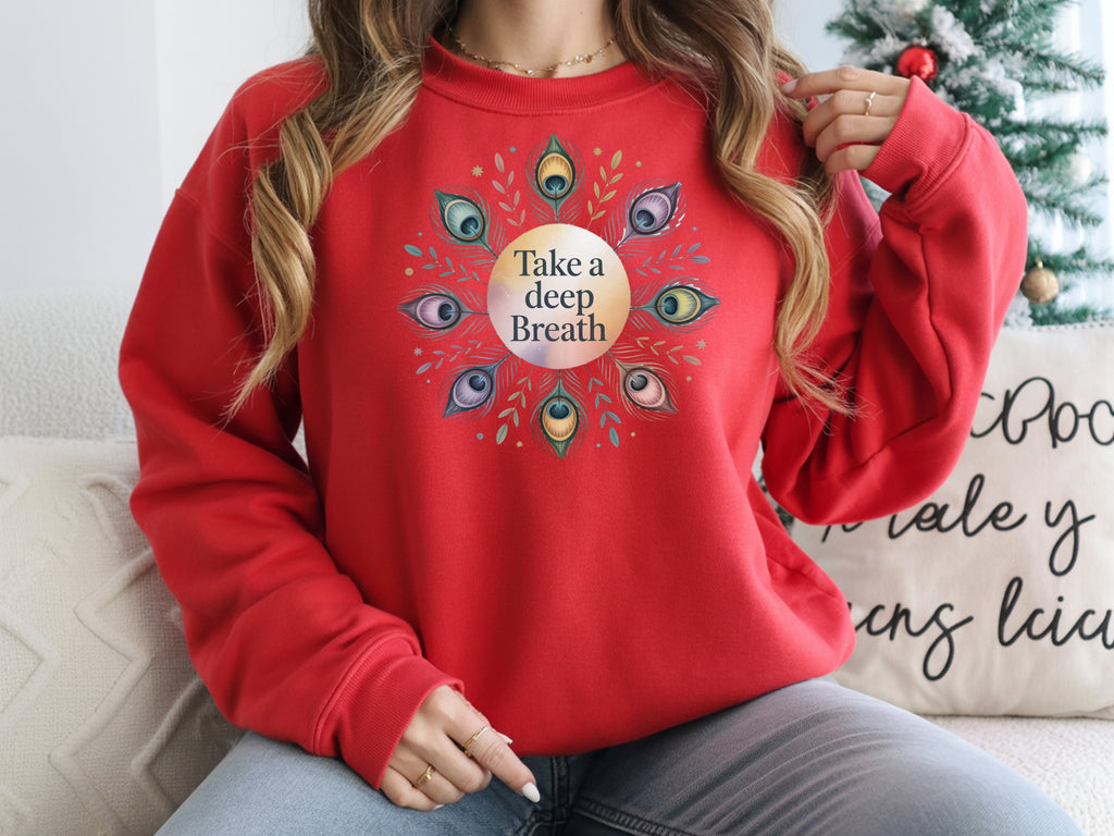Take a Deep Breath Sweatshirt - Mandala Mindfulness & Self-Care | Jeffs Creations