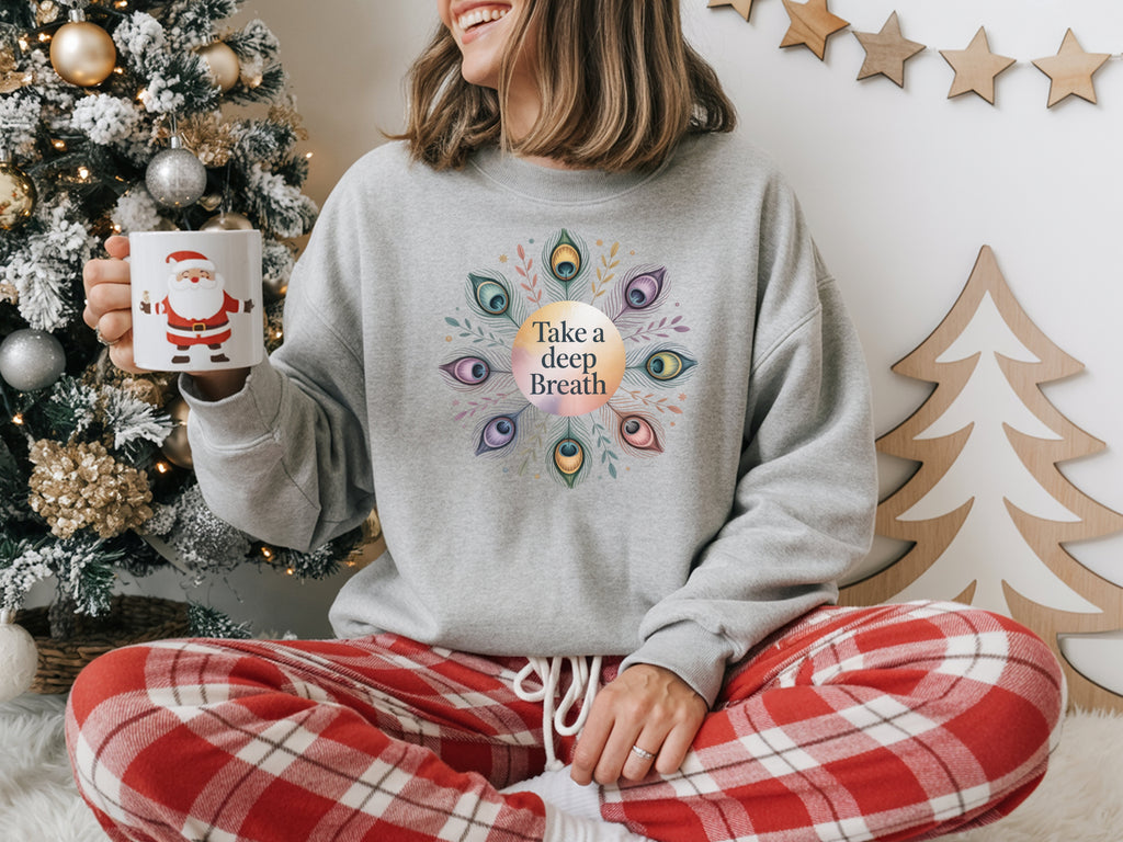 Take a Deep Breath Sweatshirt - Mandala Mindfulness & Self-Care | Jeffs Creations