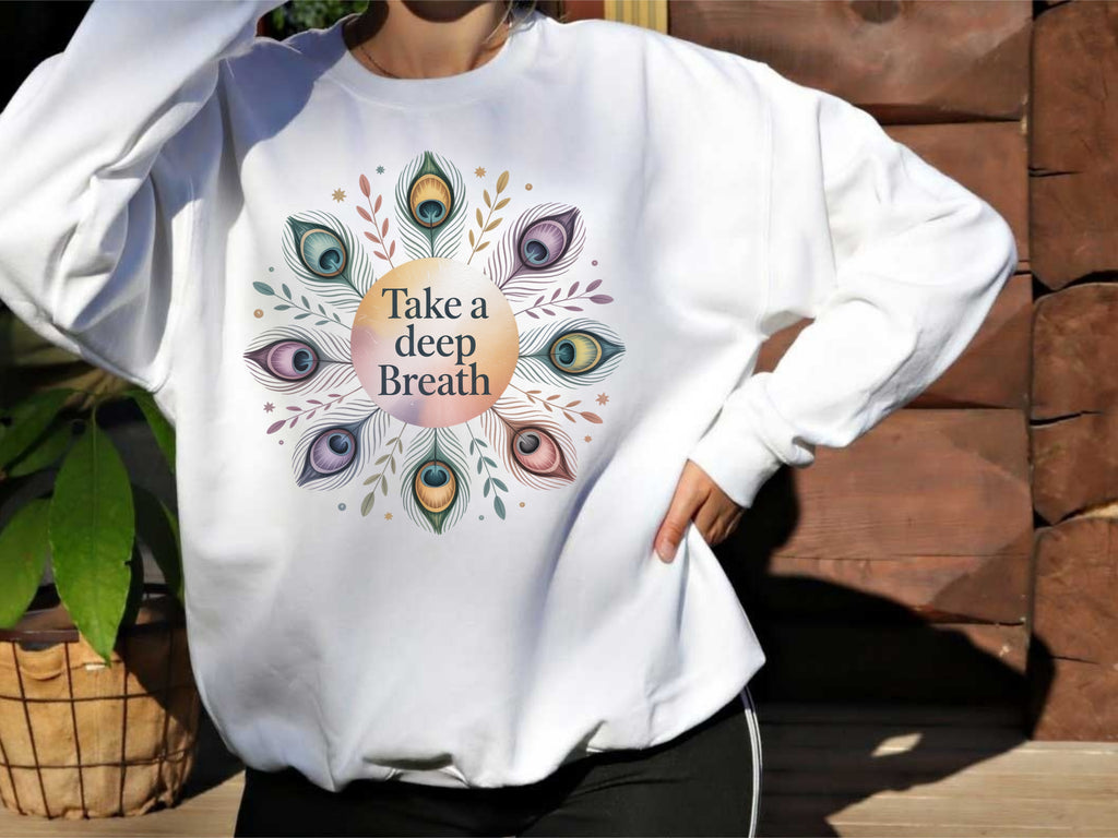 Take a Deep Breath Sweatshirt - Mandala Mindfulness & Self-Care | Jeffs Creations
