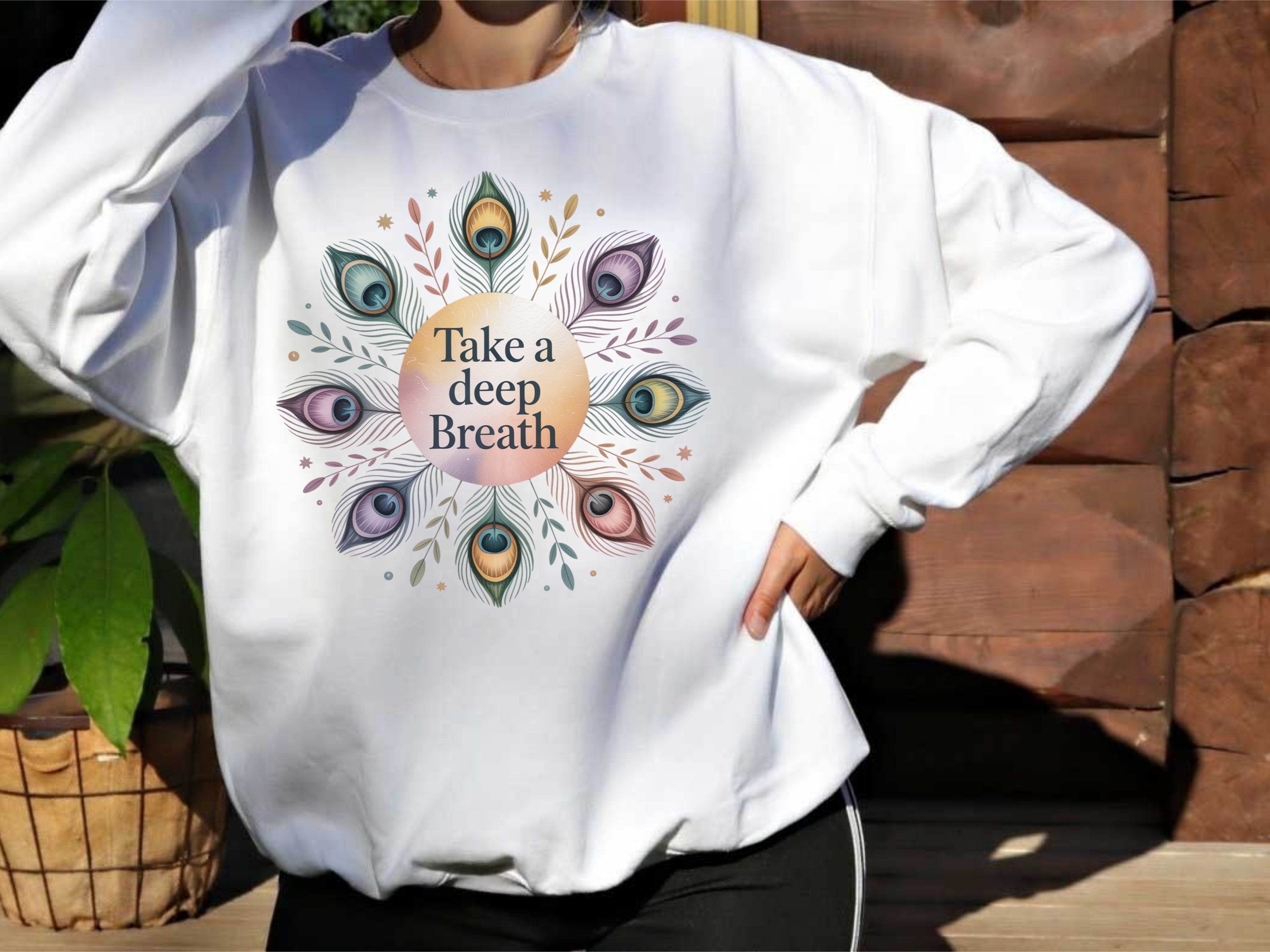 Take a Deep Breath Sweatshirt - Mandala Mindfulness & Self-Care | Jeffs Creations