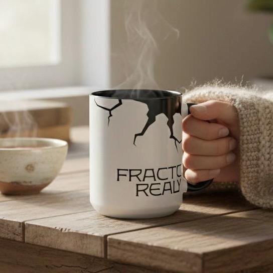 Artistic Design mug - Fractured Reality Coffee Mug: Unique Black & White Art Design