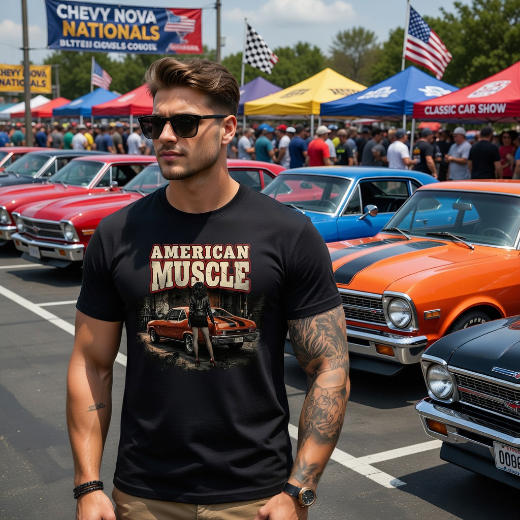 American Muscle - 1968 Chevrolet Nova COPO T-Shirt — Vintage Classic Car Tee