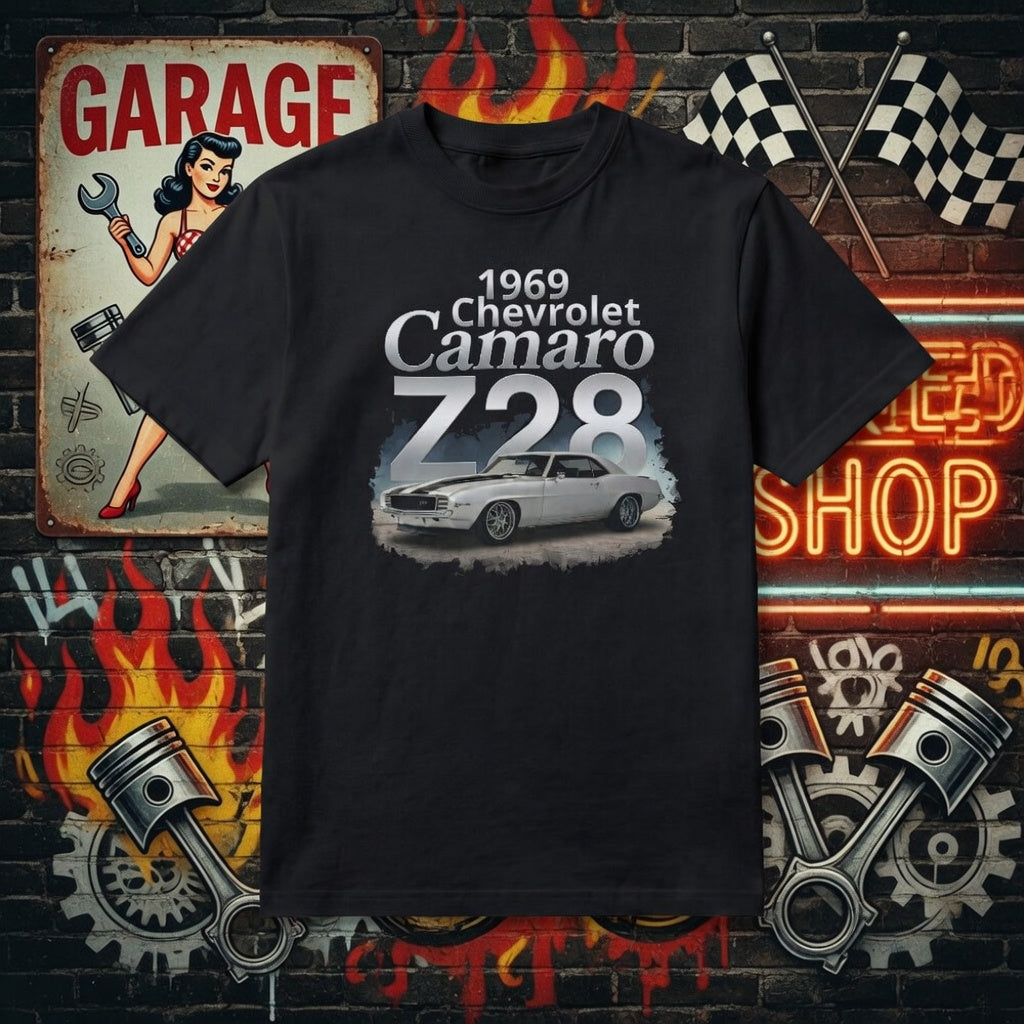 1969 Chevrolet Camaro Z/28 American Muscle V8 Tee — Classic Car T-Shirt
