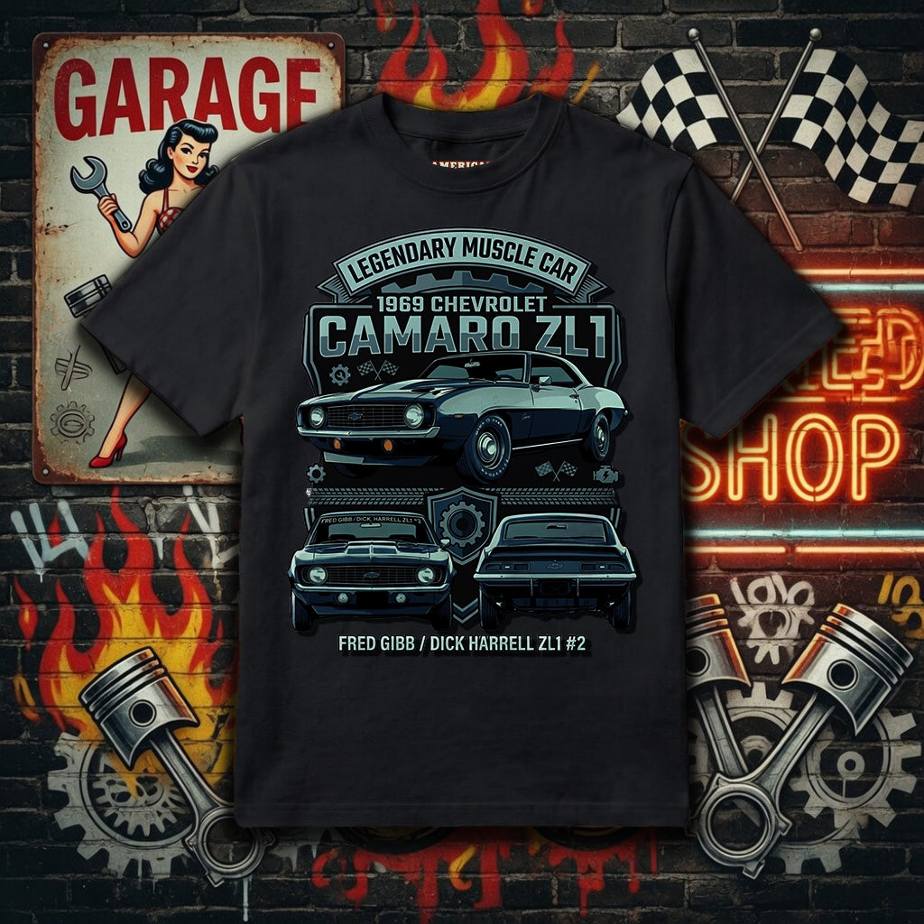 1969 Chevrolet Camaro ZL1 Drag Racing Heritage T-Shirt