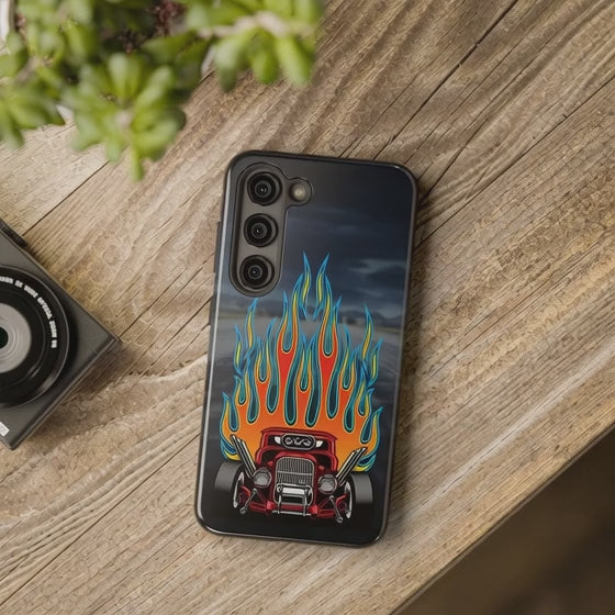 Hot Rod Tough Phone Case: Bold Vintage Style