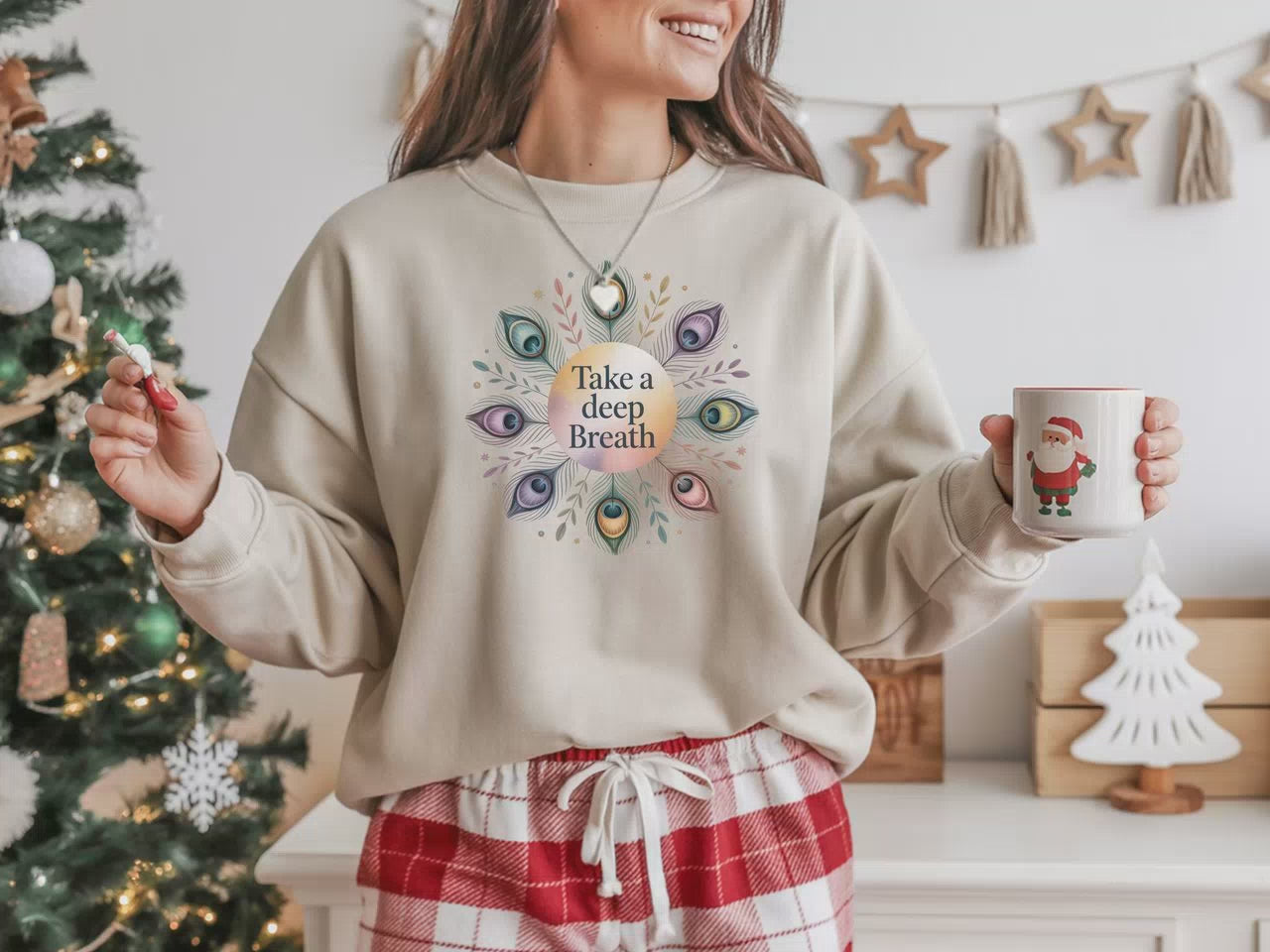 Take a Deep Breath Sweatshirt - Mandala Mindfulness & Self-Care | Jeffs Creations
