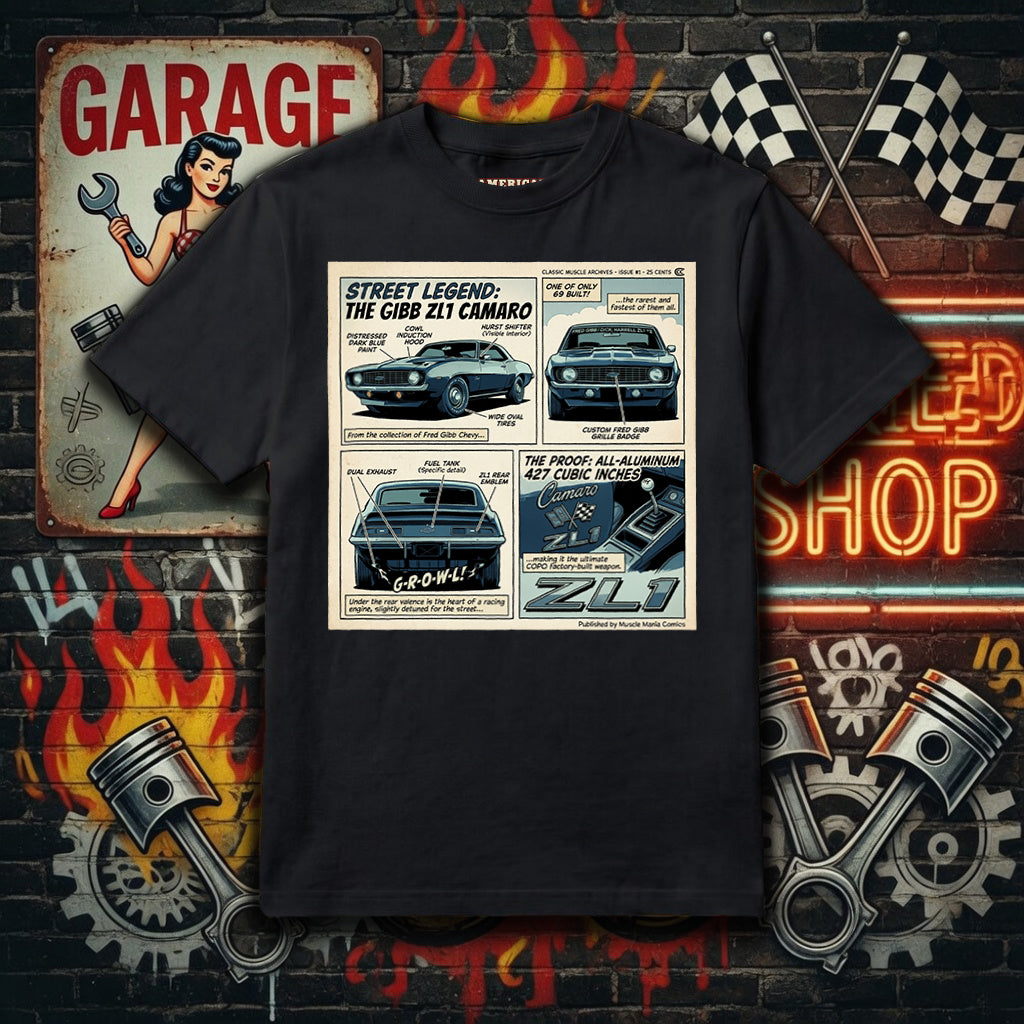 Retro Camaro Comic Tee — Street Legend: Z28 Camaro Vintage Car T-Shirt